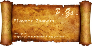 Plavecz Zsanett névjegykártya